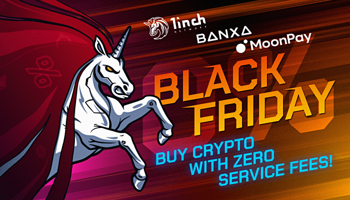 1inch’s Black Friday promo offers with Banxa and Moonpay