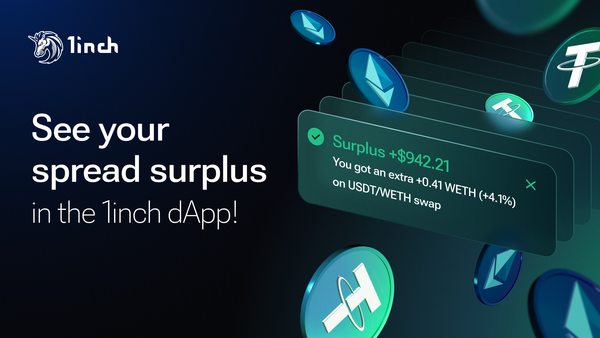 Spread surplus in the 1inch dApp